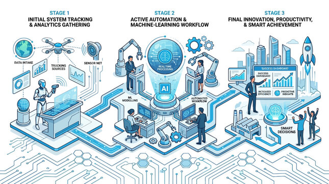 Artificial Intelligence Workflow Infographic Design