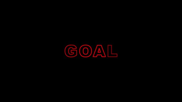 Neon goal text on black background motivation inspiration success concept neon text