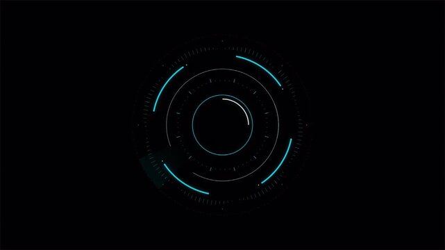 Futuristic circle HUD head up display interface, cyber technology digital element 4k video