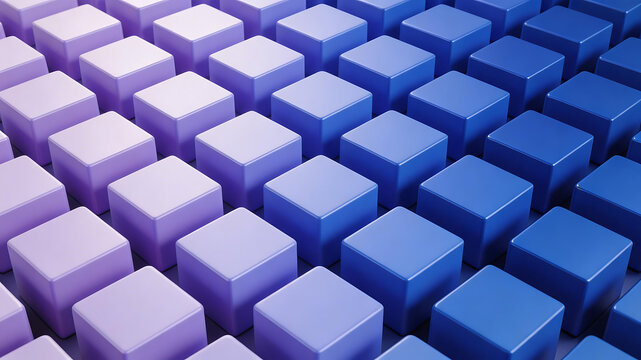 Blue and purple cubes in grid pattern for immersive visual experiences and creative projects