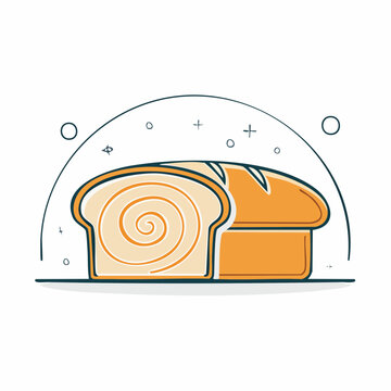 Stylized illustration of sliced bread and a loaf