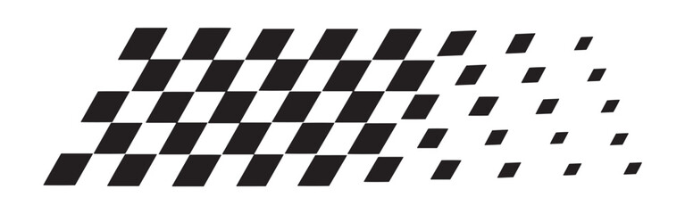 Obraz premium Racing flag background. Classic racing theme for motorsport, textiles, banners, design. Rally border abstract texture. Diagonal checkered flag pattern in black and white. Vector illustration