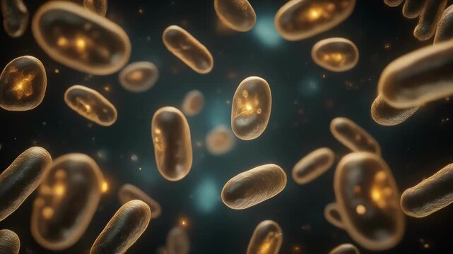 Firefly illuminating the mesmerizing vibrant world of drifting microorganisms in nature