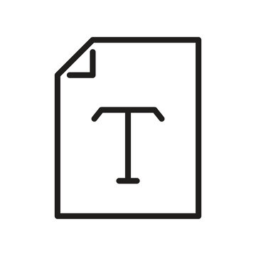 Text file document line icon isolated on white background.