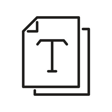 Text file type line icon isolated on white background.