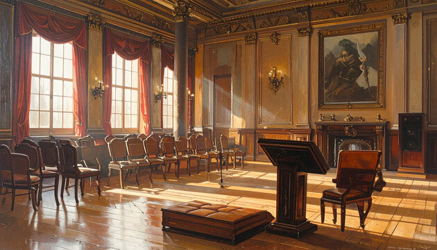 Elegant interior presentation hall