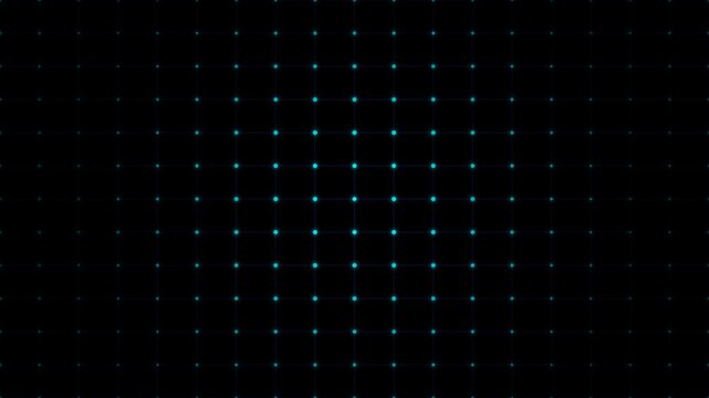 Blue digital data matrix pulsing in dark cinematic space for tech corporate marketing