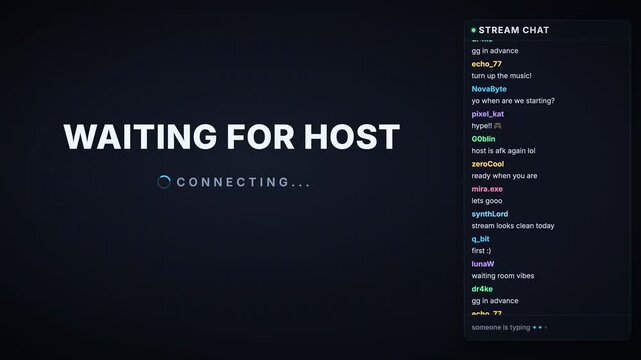 Modern High-Tech Waiting For Host Glitch UI Overlay