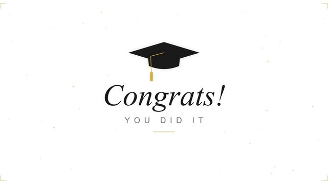 Graduation hat with congrats text congratulations message for graduates and student design