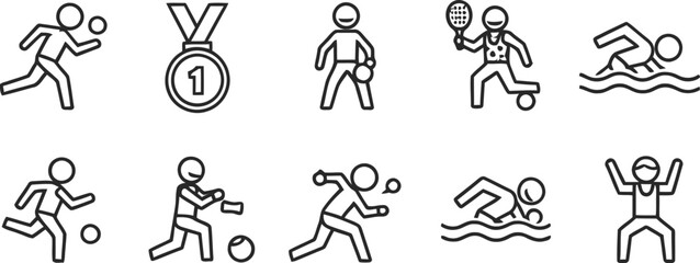 Obraz premium Various sports icons with a medal