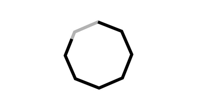 Loading Animation with Octagonal Ring and Text on White Background 8052