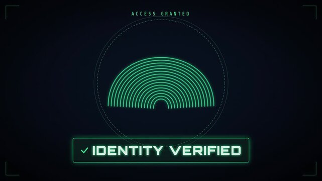 High-Tech Fingerprint Scanning Identity Verified Animation
