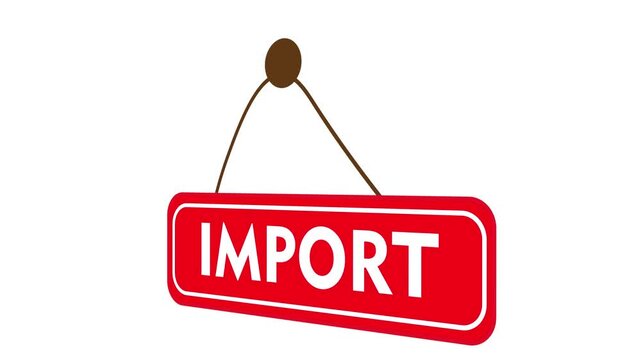 Import Text Hanging Sign Swinging on Green Screen Background