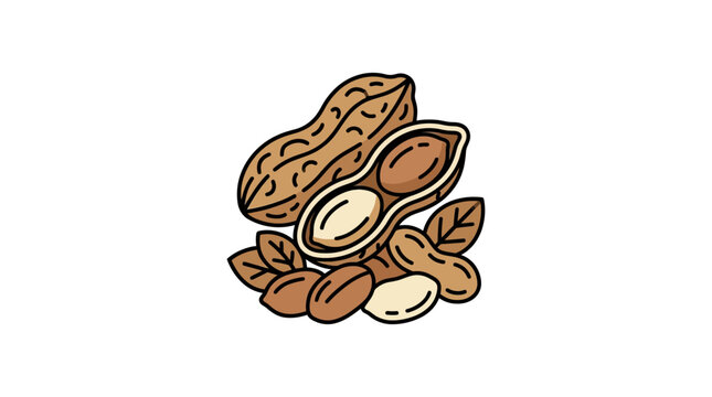 A collection of raw peanuts in shells and shelled kernels.