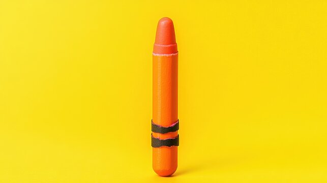 Single Vibrant Orange Crayola Crayon Isolated
