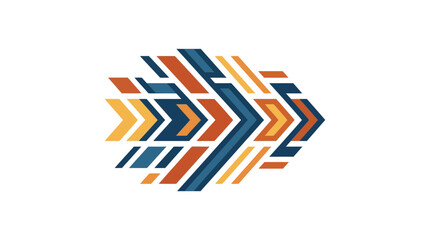 Obraz premium Abstract orange and blue chevron arrowhead pattern.
