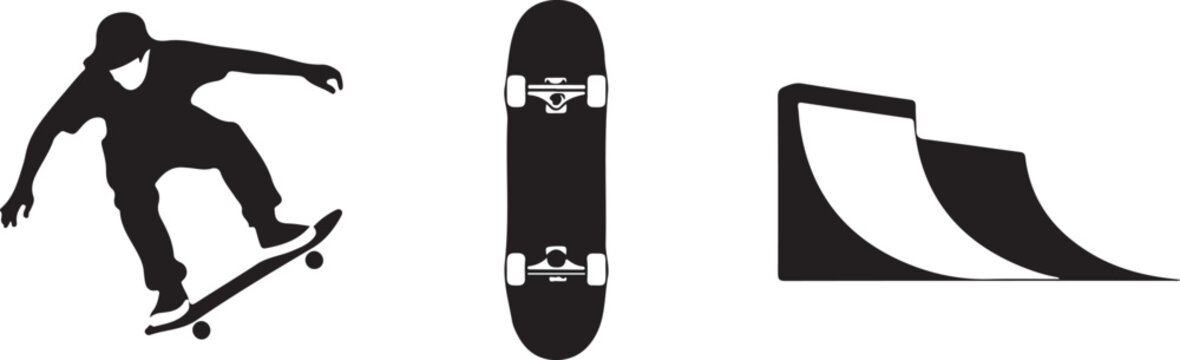 Skater performing trick on skateboard at ramp