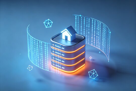 Digital home data storage server with binary code