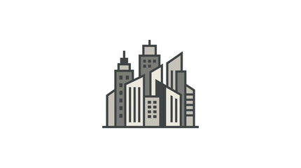 Fototapeta premium Clean vector illustration of a modern city building cluster.