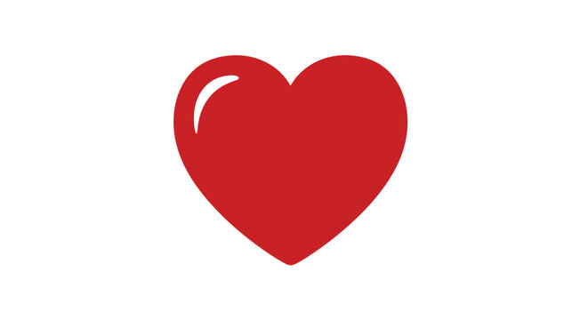 Red heart shape icon for love and care.