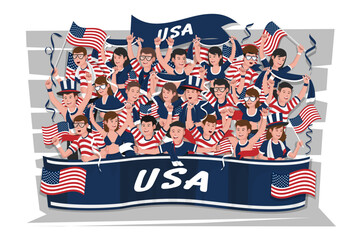 Soccer fans cheering. usa team. © Aomarch