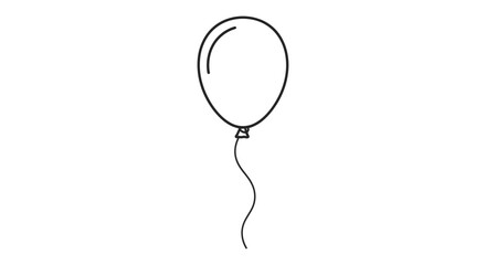 Simple outline balloon icon for celebration and party design © Wulan