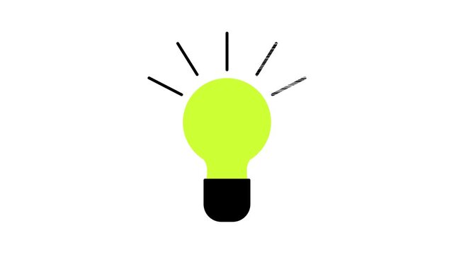 Animated Minimalist Green Light Bulb Idea and Creativity Flat Infographic