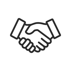 Obraz premium Corporate Partnership Handshake Line Icon for Successful Deal and Collaboration