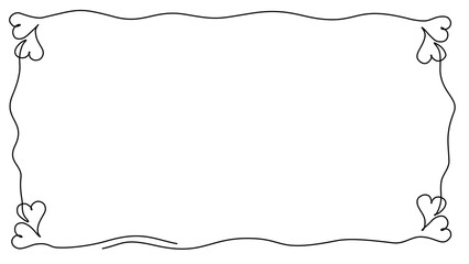 Obraz premium Decorative Heart Flourish Border Frame PNG Transparent 