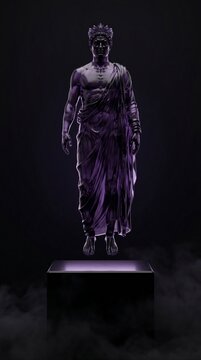 Celestial Translucent Void Black Crystal Mythic God Of Darkness Of Abyss Levitating Above Obsidian Pedestal
