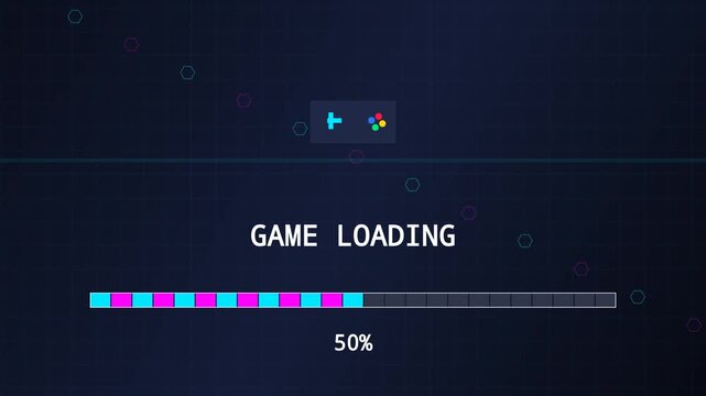 Digital Progress Bar Interface for Gaming Software Application Loading Screen
