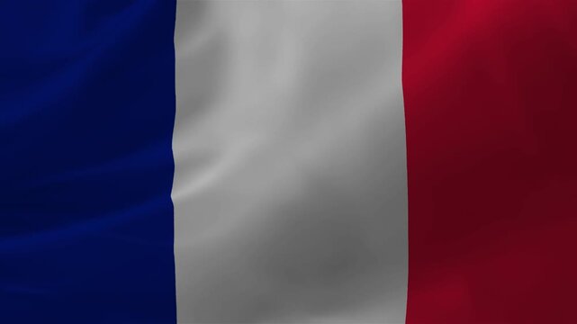 French National Flag Waving Background