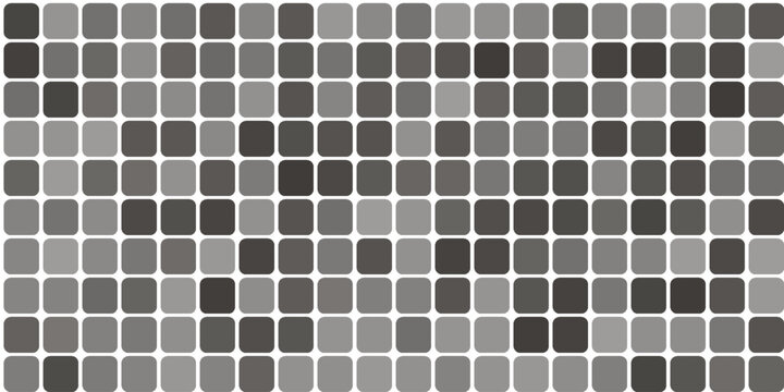Grayscale Abstract Mosaic Pattern With Rounded Square Pixels &mdash; Modern Geometric Grid Background