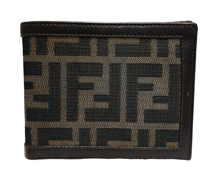 【FENDI】フェンディ_ズッカ柄_キャンバス二つ折り財布