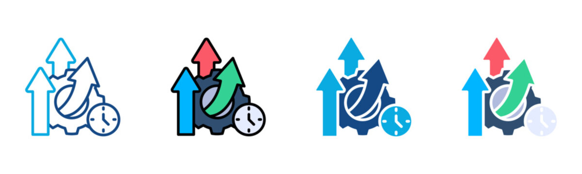 Operational Efficiency Icon Multiple Style Collection