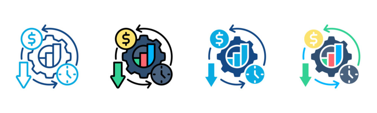 Cost Optimization Icon Multiple Style Collection