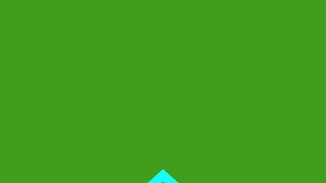 Cyan neon arrow animation scrolling up on green background in loop for digital design projects