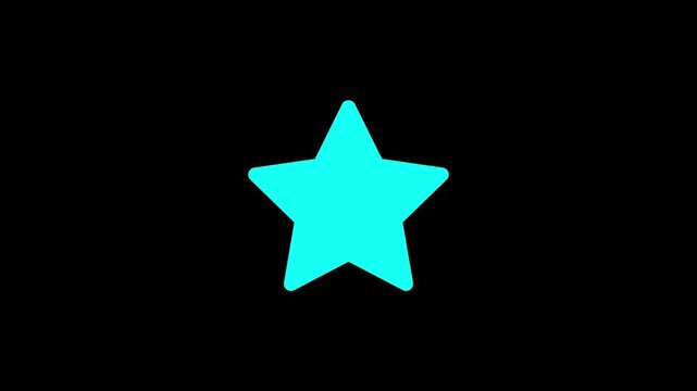 Minimalist green star icon pulsating gently against solid black background in loopable motion