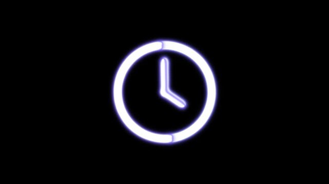 Abstract clock animation on black background showing time passing, smooth motion for digital design