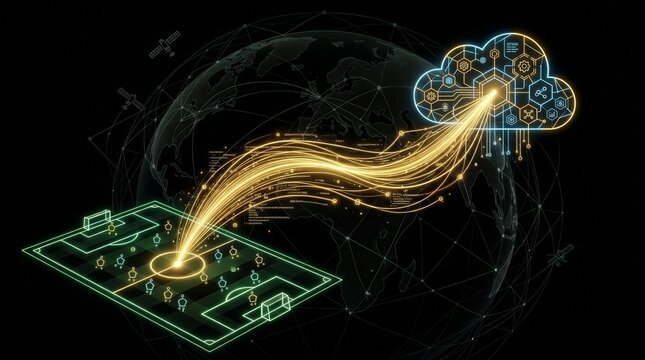 Data Transfer from Local Network to Cloud Storage Illustration