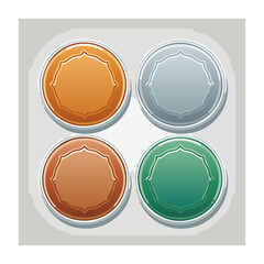 Obraz premium Colorful Decorative Buttons in Flat Design Style