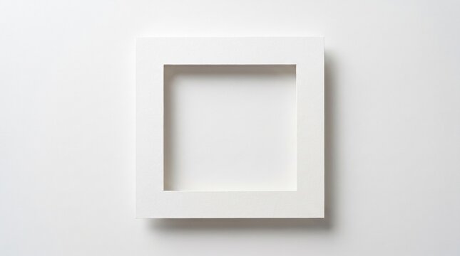 White shadow box frame on a white background studio shot
