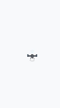 Minimalist drone hovering with wifi signal illustration on white background