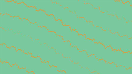Fototapeta premium Abstract mint green background with orange diagonal wavy lines vector graphic design art.