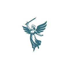 Obraz premium Victorious Angel With Sword Logo