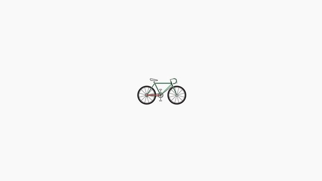 Minimalist line drawing of a bicycle on a clean white background