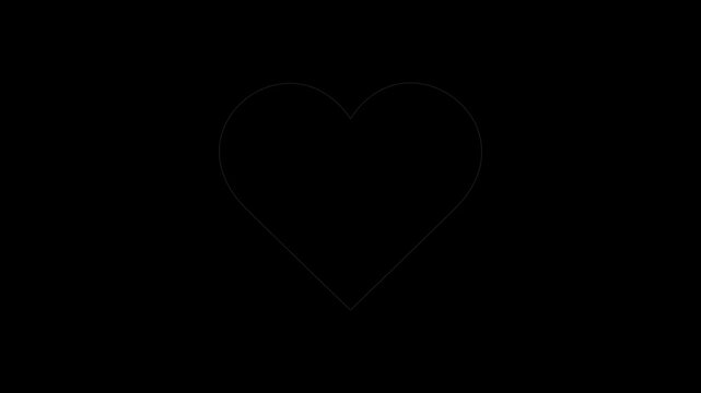 Vibrant glowing neon red heart loop, perfect for Valentine's Day, romance, health, love, relationships, video black backgrounds.