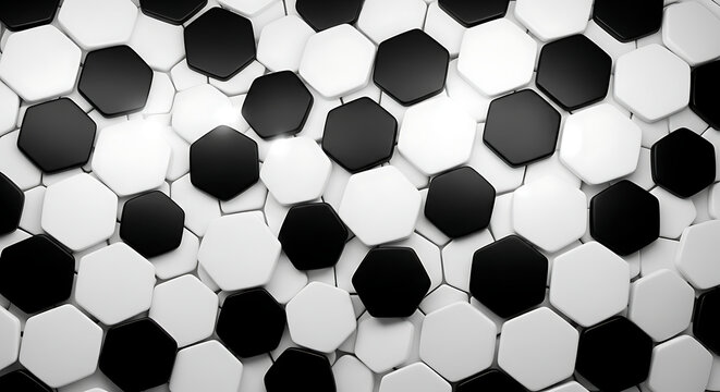 Monochrome abstract background pattern made of interlocking black and white hexagonal shapes with abstract monochrome geometric background structure backdrop tessellation minimalist repeating