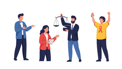 Obraz premium People representing different aspects of justice, advocacy, and social issues.