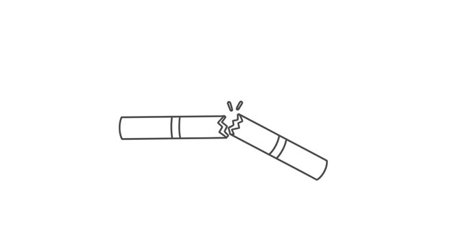 Broken cigarette, concept of quitting smoking, stop smoking, health, addiction, unhealthy habit